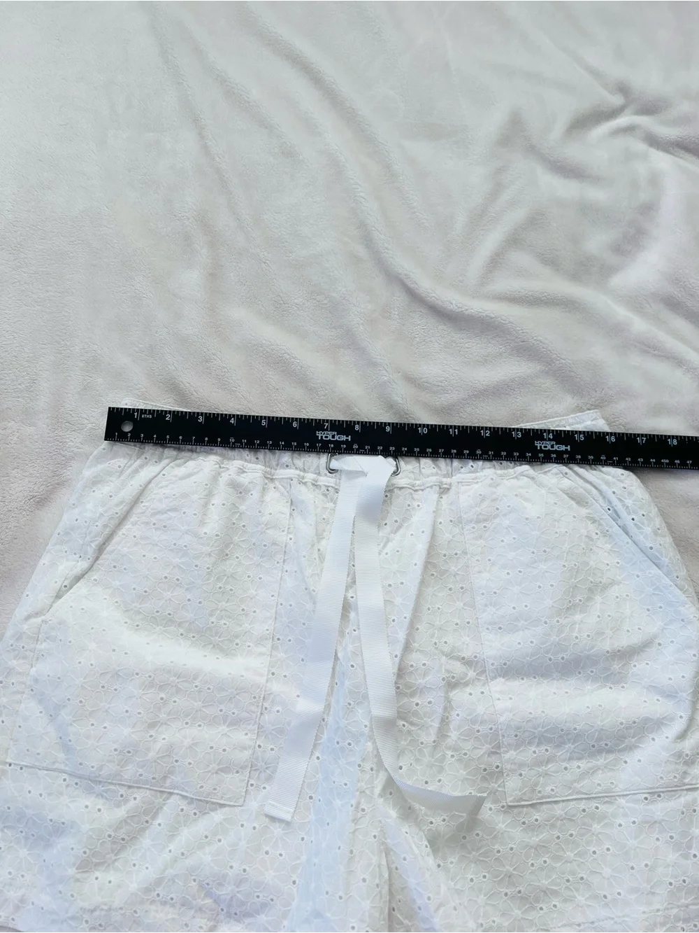 Sanctuary White Eyelet Cotton Pull On Shorts XL Lined Summer Beach Boho Casual - Picture 9 of 12